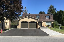 Asphalt driveway with unistone walkway