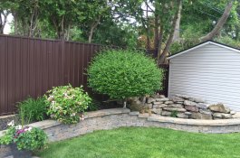 Unistone Retaining Wall & Rock Pond